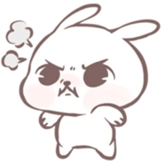 😡 怒り, ウサギ, 漫画, 可愛い, キャラクター, 動物, イライラ telegram sticker
