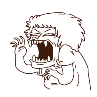 😡 Monster, wütend, Dämon, Kreatur, Horror, Cartoon telegram sticker