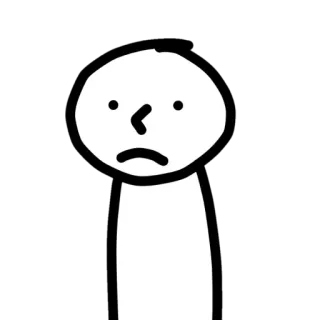🙁 monigote, triste, dibujos animados, simple, ilustración telegram sticker