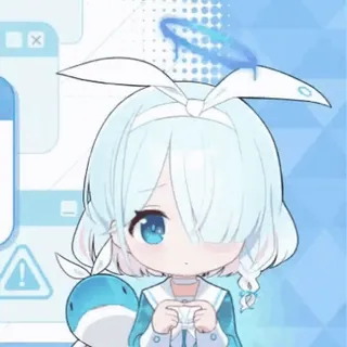 😳 anime, girl, blue, cute, character, illustration telegram sticker