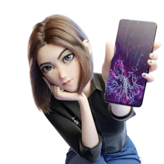 🤳 cartone animato, personaggio, telefono, animazione telegram sticker