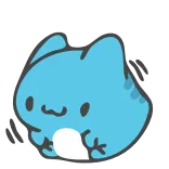🙂 azul, gato, fofo, animal, bolha, adesivo telegram sticker
