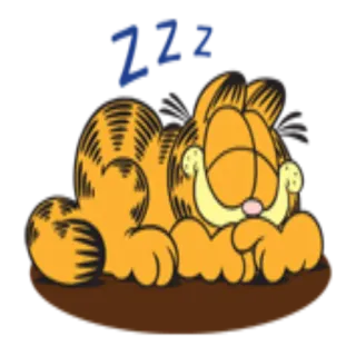 😴 Garfield ZZZ Garfield, kot, śpiący, kreskówka, zzz, pomarańczowy kot, śpiący, leniwy telegram sticker