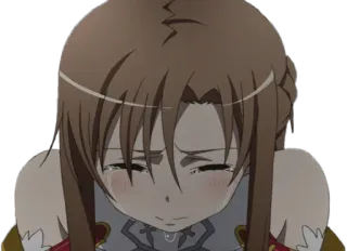 😢 Asuna Yuuki Sword Art Online Anime, Chorando, Triste, Garota, Personagem, Sword Art Online, Asuna Yuuki telegram sticker