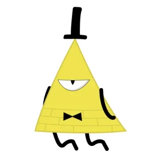 😠 Bill Cipher Gravity Falls bill cipher, gravity falls, cartone animato, triangolo, un occhio, cappello a cilindro, papillon telegram sticker