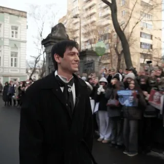 🌟 Ivan Yankovsky Ivan Yankovsky, actor, fan meeting, crowd, celebrity, fame, photographers telegram sticker