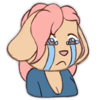 😢 verdrietig, huilen, tranen, anime, cartoon telegram sticker