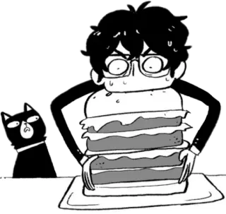 🍔 pegatina, dibujos animados, comida, sándwich, personaje, gato, anime, gracioso telegram sticker