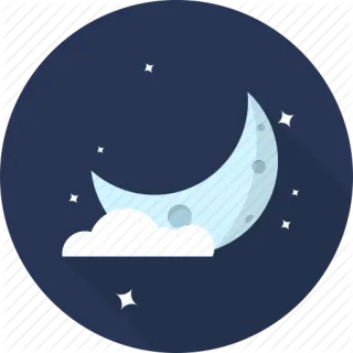 🌖 moon, night, cloud, stars, sky, good night telegram sticker