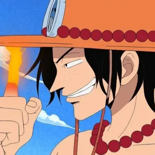 🌟 Ace One Piece One Piece, Ace, Anime, Fuoco, Pirata, Personaggio whatsapp sticker