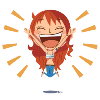 😆 Nami One Piece anime, cartoon, character, one piece, nami telegram sticker