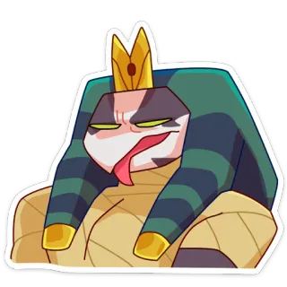 😛 卡通, 木乃伊, 埃及, 法老, 皇冠, 讽刺, 卡通人物 whatsapp sticker