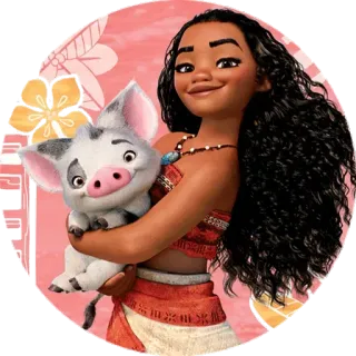 😏 Moana disney, ozean, schwein, cartoon, prinzessin whatsapp sticker