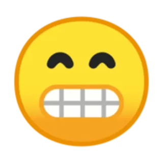 😁 emoji, smiley, face, yellow, teeth, grimace telegram sticker