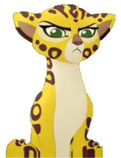 🐯 léopard, animal, dessin animé, personnage, jaune, yeux verts telegram sticker
