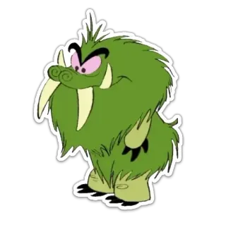 😋 potwór, kreskówka, zielony, śmieszne, stworzenie, naklejka telegram sticker