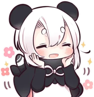 😄 Panda, Anime, Lindo, Kawaii, Sticker, Arte Digital telegram sticker