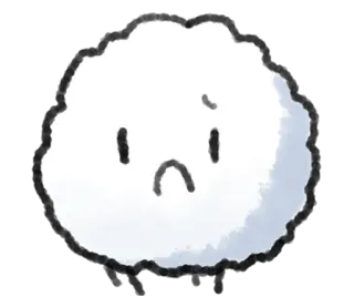 💭 雲, 悲しい, かわいい, 白, ふわふわ telegram sticker
