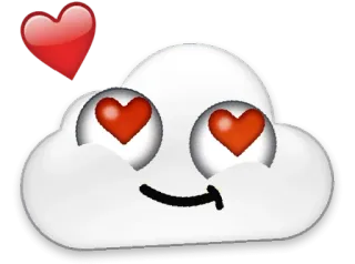 😍 nube, amor, corazón, emoji, kawaii, lindo, romántico whatsapp sticker