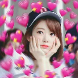 💘 coeurs, fille, mignon, amour, idole, kpop telegram sticker