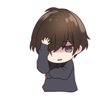 😌 anime, chibi, cute, cartoon, character, sticker telegram sticker