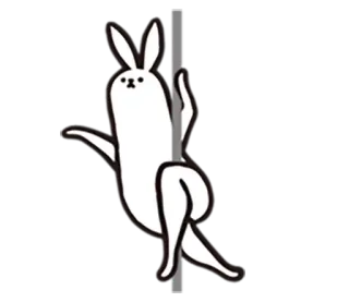 💃 lapin, lapinou, pole dance, animal, dessin animé, illustration whatsapp sticker