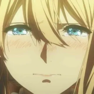 😭 Violet Evergarden anime, crying, sad, female, blonde telegram sticker