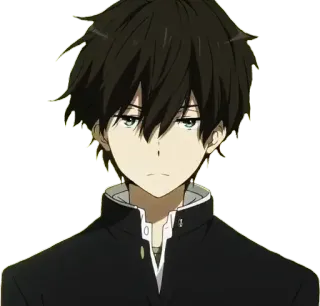 😕 Anime, Menino, Uniforme escolar, Personagem, Ilustração telegram sticker