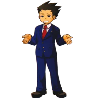 😕 Phoenix Wright Ace Attorney 弁護士, 裁判所, 逆転裁判, 成歩堂龍一 telegram sticker
