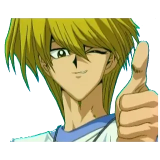 👍 Joey Wheeler Yu-Gi-Oh! thumbs up, anime, cartoon, character, positive telegram sticker