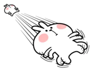 😳 кролик, зайчик, белый, милый, мультик, животное telegram sticker
