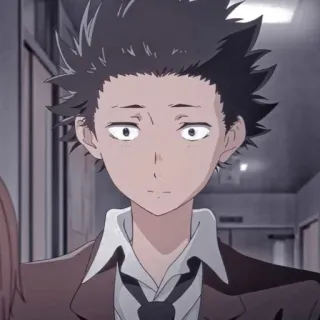😕 Shoya Ishida A Silent Voice anime, film, postać, Shoya Ishida, A Silent Voice, animowany, smutny telegram sticker