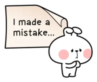 😢 I made a mistake... Hase, traurig, Fehler, Entschuldigung, süß, Cartoon telegram sticker