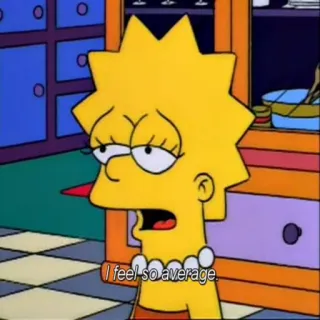 😵 Lisa Simpson The Simpsons I feel so average. lisa simpson, durchschnittlich, die simpsons, cartoon whatsapp sticker