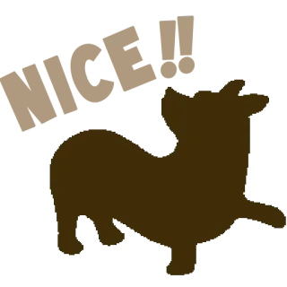 welsh corgi silhouette telegram stickers