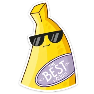 😎 THE BEST Banane, cool, Sonnenbrille, Obst, Beste telegram sticker