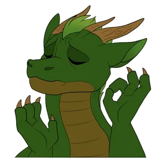 👌 Drache, Meditation, Yoga, Cartoon, Ruhe, Zen telegram sticker