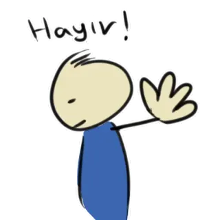 😔 Hayir! Non, Stop, Négatif, Geste de la main, Rejet telegram sticker