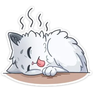 😴 cat, exhausted, tired, cartoon, animal, sticker telegram sticker