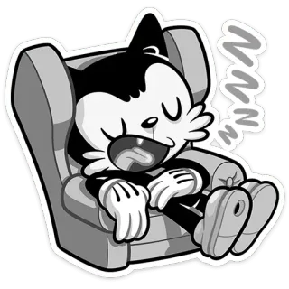 🥱 ZZZZ sleep, sleeping, cartoon, chair, nap, relaxed telegram sticker