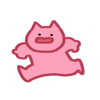 🏃‍♀️ rosa, animal, gato, dibujos animados, lindo, corriendo telegram sticker