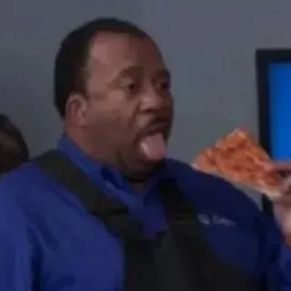 😋 Stanley Hudson The Office comédie, série télé, pizza, employé de bureau, idiot, Stanley telegram sticker