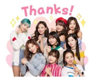 🙏 Thanks! obrigado, kpop, twice, saudação, grupo pop, celebração whatsapp sticker