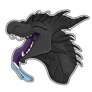 👅 dragon, créature fantastique, bête mythique, dessin animé, sticker whatsapp sticker