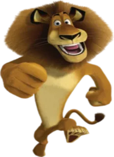 🚶 Alex Madagascar leone, cartone animato, animale, personaggio, animato telegram sticker