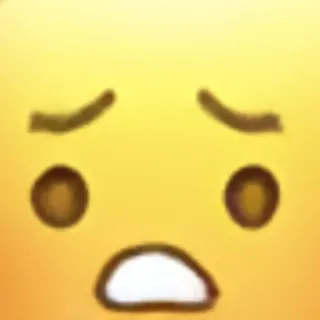 😟 emoji, sad, face, upset, yellow telegram sticker