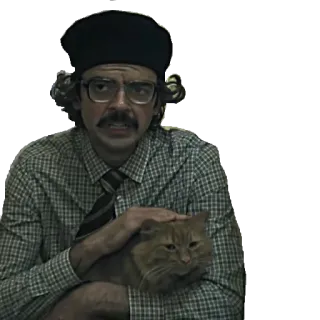 😺 man, cat, pet, glasses, mustache, portrait telegram sticker