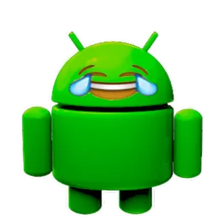 😂 Android android, emoji, huilen, lachen, robot, grappig, meme, vreugde telegram sticker