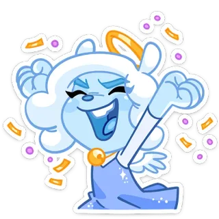 🥳 hoạt hình, thiên thần, dễ thương, lễ kỷ niệm, nhân vật, tiệc telegram sticker