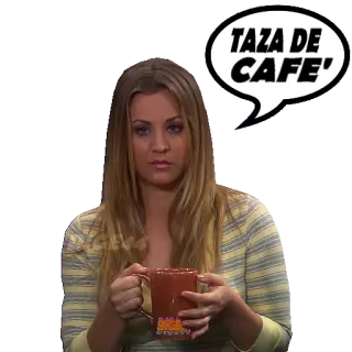 ☕️ TAZA DE CAFE' kobieta, kawa, napój, zmęczona, śpiąca, rano telegram sticker